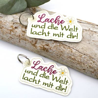 neu Stickdatei Lachen Anhänger