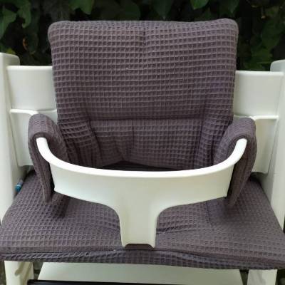 Hochstuhl Sitzkissen Set kompatibel mit Tripp Trapp - Waffelpiqué Anthrazit