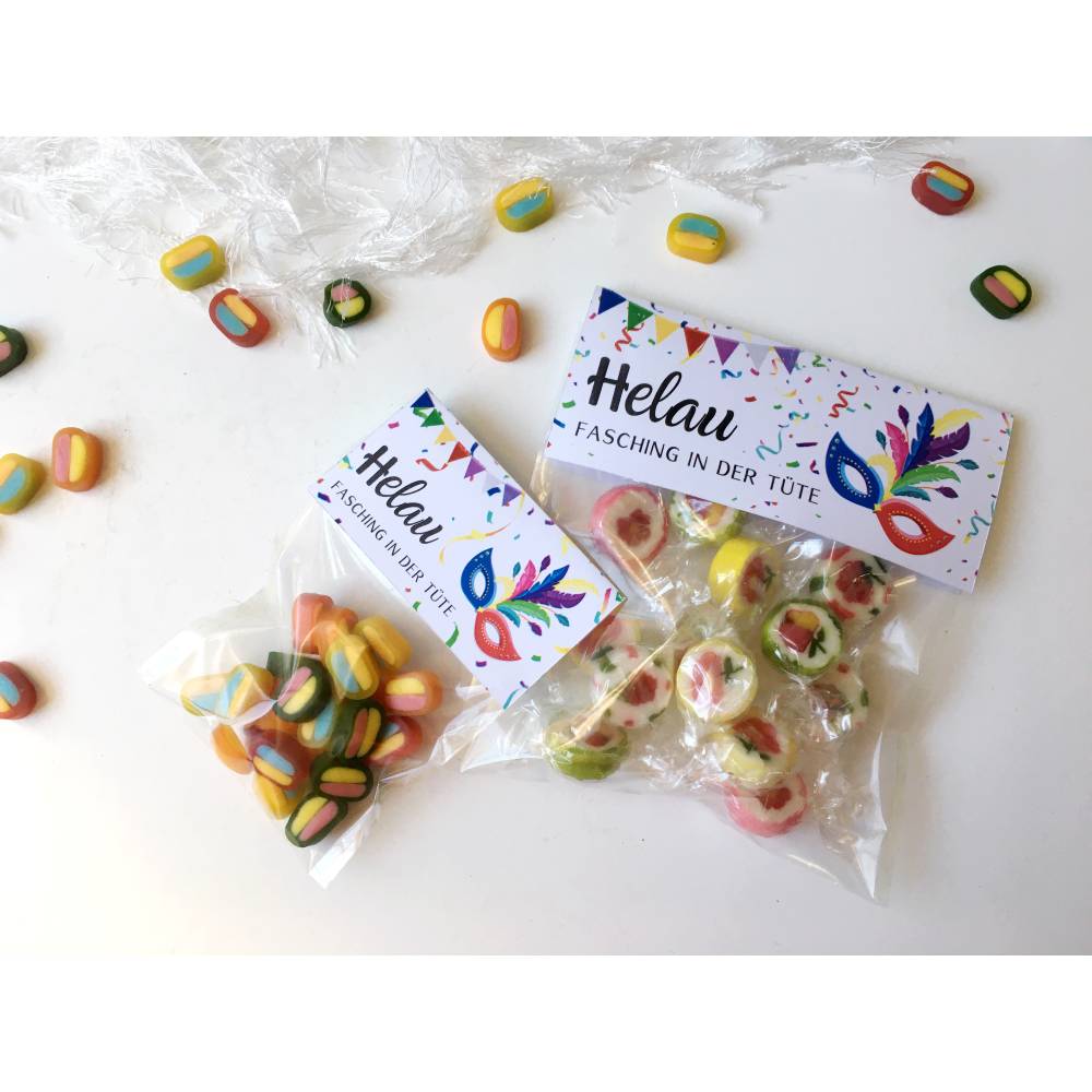 PDF-Datei Tütenklappe Fasching - Karneval - Tischdeko - zum Ausdrucken - Mitbringsel - Gastgeschenk - Faschingsdeko Bild 2