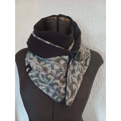 Sommer- Schaltuch, Dreiecktuch, mit Knopf, Wickelschal, Wendehalstuch