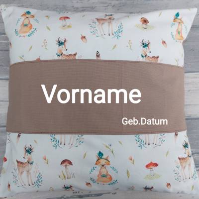 Kissenhülle Namenskissen 40x40 Waldtiere