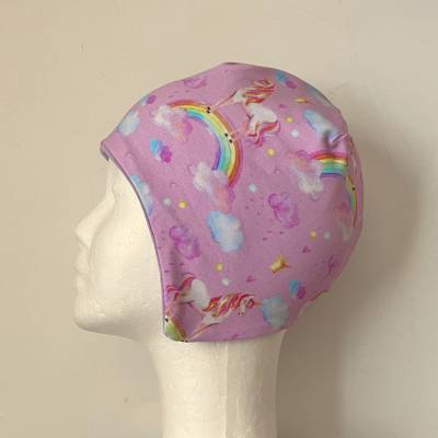 Helmmütze Einhorn Regenbogen – Wendemütze mit Ohrenschutz für Kinder KU 38-53+ von zimtblüte