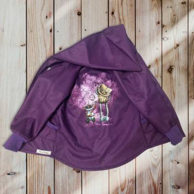 Softshelljacke/ Gr. 116/ Roboter/ lila 