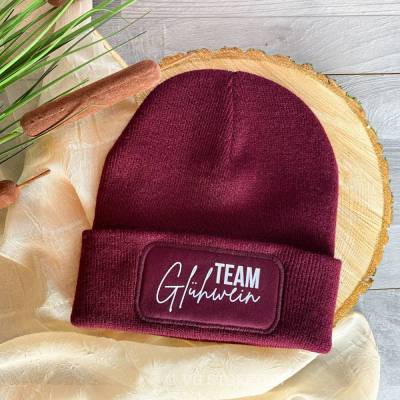 Beanie mit Spruch – stylische Wintermütze Unisex | Geschenk Weihnachten, Weihnachtsmarkt Mütze Team Glühwein