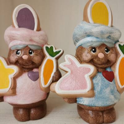 Drollige Osterlebkuchen Männchen aus Keramik