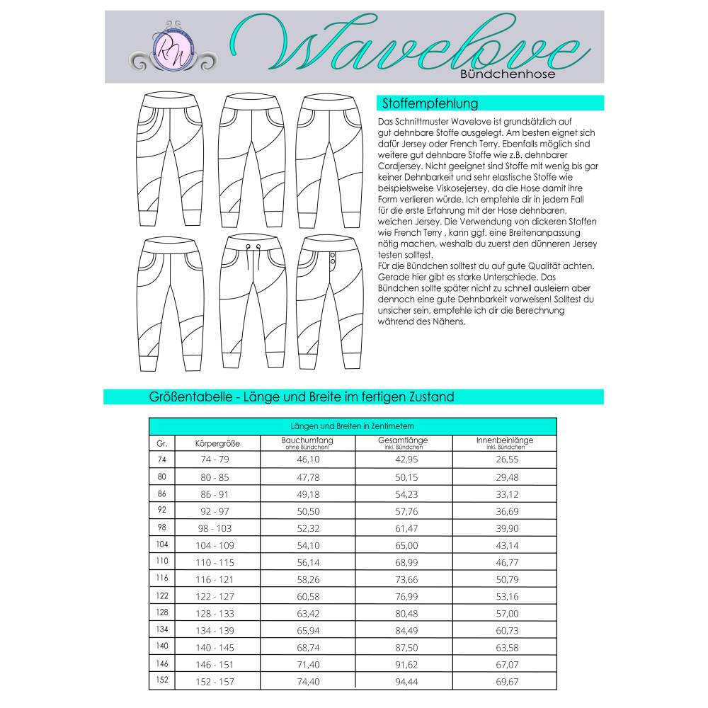 Ebook Wavelove Hose Gr. 74 bis 152 Bild 2
