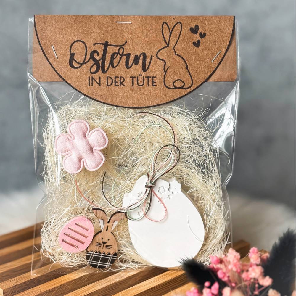 Tütenklappen PDF Datei A4 Osterhase "Ostern in der Tüte" inkl. Geschenkanhänger | Druckvorlage Download zum Ausdruck Bild 2
