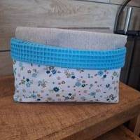 Utensilo Stoffkörbchen innen Waffelpique, Dekoration, Aufbewahrung, Organizer, "Blumen"