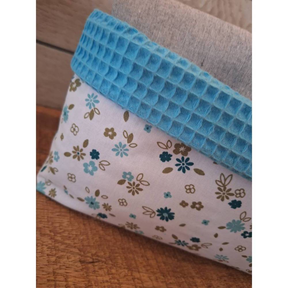 Utensilo Stoffkörbchen innen Waffelpique, Dekoration, Aufbewahrung, Organizer, "Blumen" Bild 2