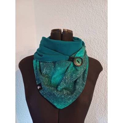 Sommer- Schaltuch, Dreiecktuch, mit Knopf, Wickelschal, Wendehalstuch