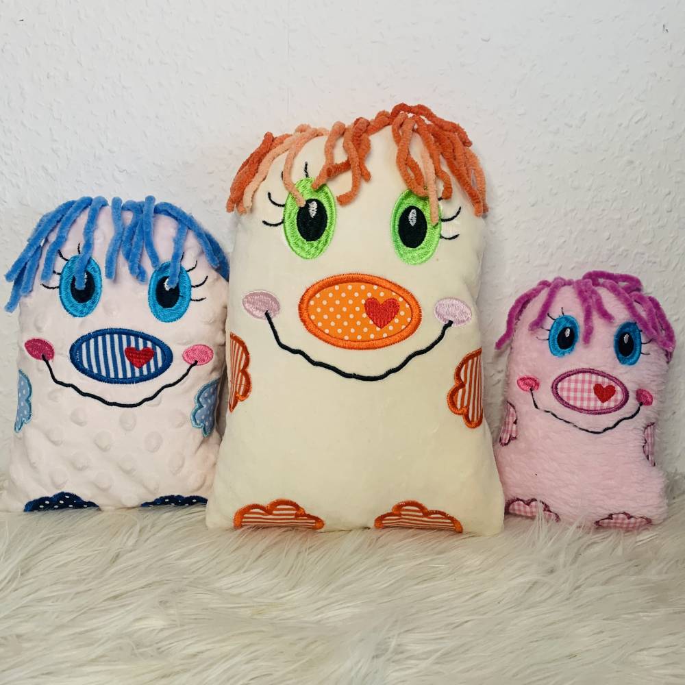Stickdatei Schnobbel Monster Happy ITH Set – Kuscheltier selber sticken – Sofort Download Bild 1