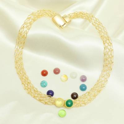 Goldcollier Partnerschmuck - persönlich und bedeutungsvoll - Valentinstags-Geschenk für Verliebte - mit Edelsteinen