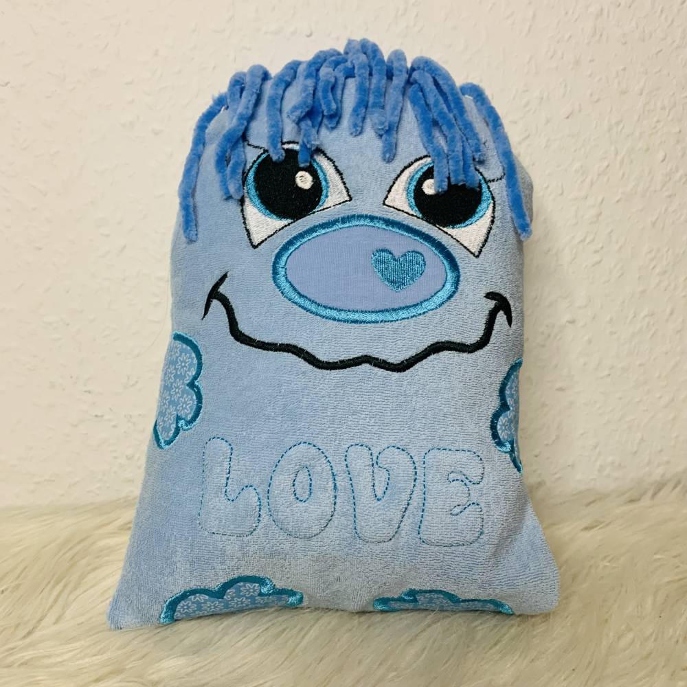 Stickdatei Schnobbel Monster Lovely mit 3D Schrift – In the Hoop Kuscheltier Set für Stickmaschine Bild 2