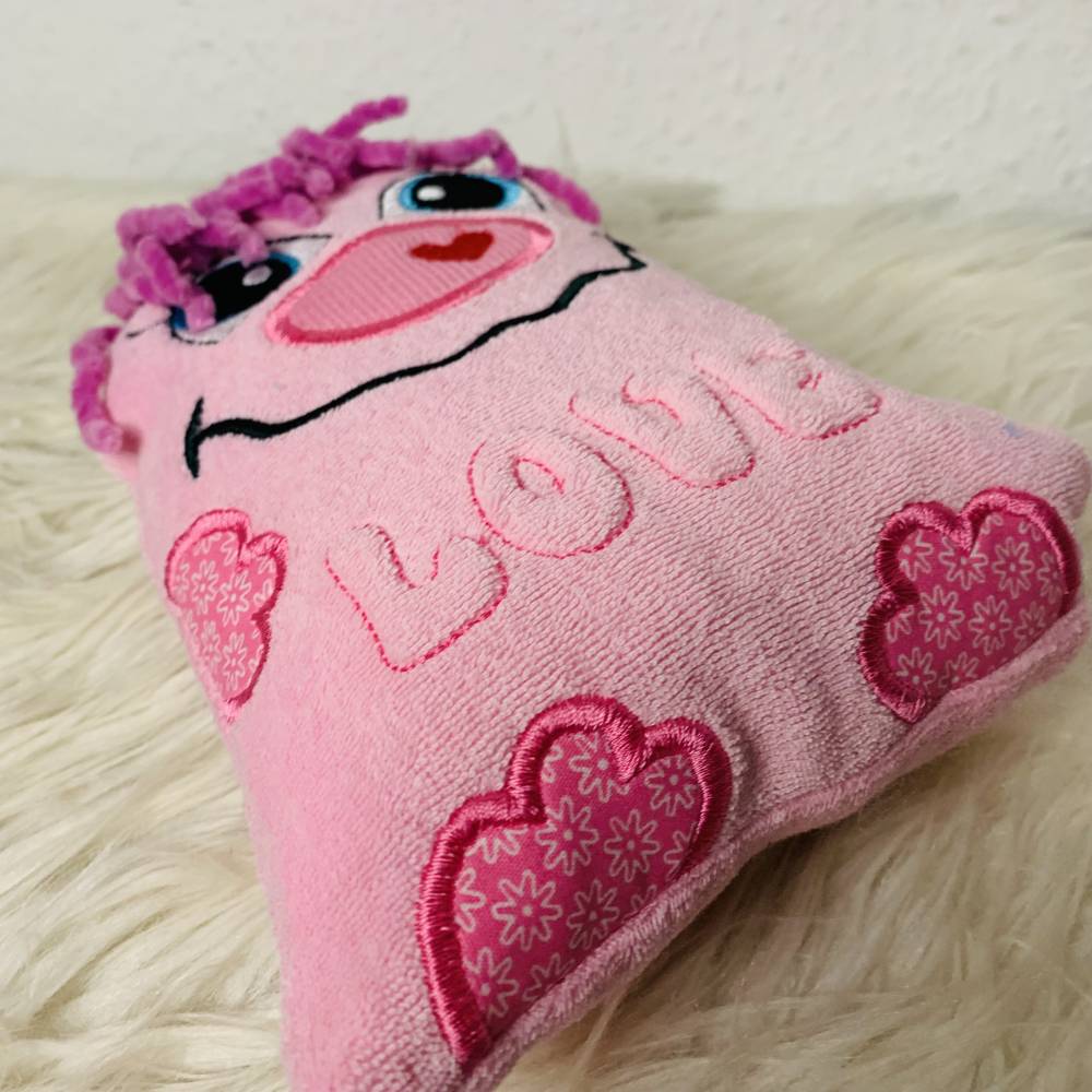 Stickdatei Schnobbel Monster Lovely mit 3D Schrift – In the Hoop Kuscheltier Set für Stickmaschine Bild 5