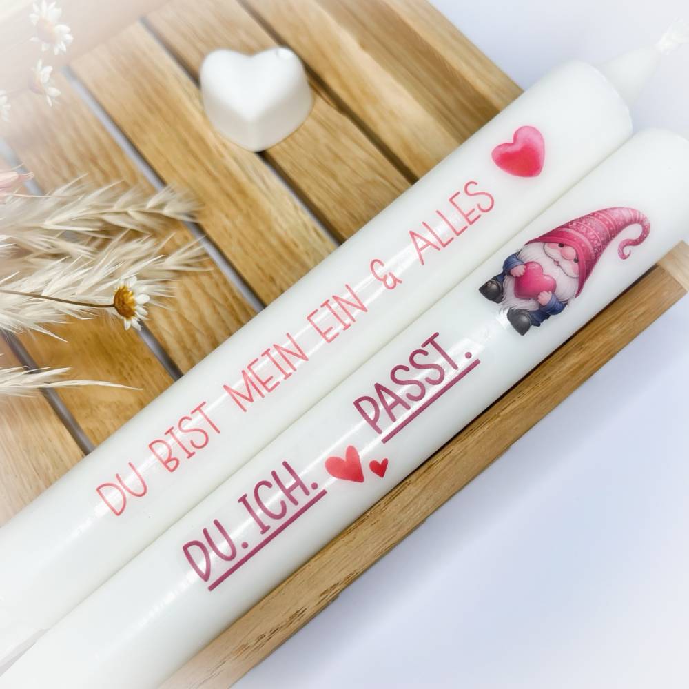 Kerzensticker PDF Datei A4 'Valentine Gnome' Valentinstag Wichtel | Kerzentattoos Download Bild 2