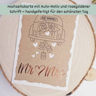 Handgemachte Hochzeitskarte „Mr. & Mrs.“ – Elegantes Design für Deinen großen Tag