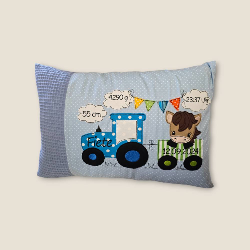 Tolle Geburtskissen mit verschiedenen Motiven , Personalisierte Kissen, Geschenk zur Geburt und Taufe 30x45 cm Bild 1