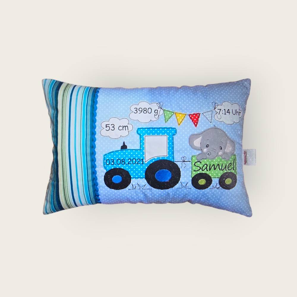 Tolle Geburtskissen mit verschiedenen Motiven , Personalisierte Kissen, Geschenk zur Geburt und Taufe 30x45 cm Bild 2