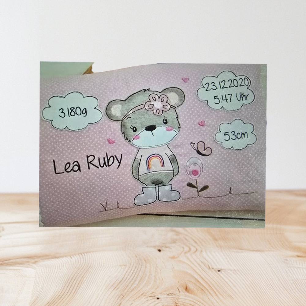Tolle Geburtskissen mit verschiedenen Motiven , Personalisierte Kissen, Geschenk zur Geburt und Taufe 30x45 cm Bild 5