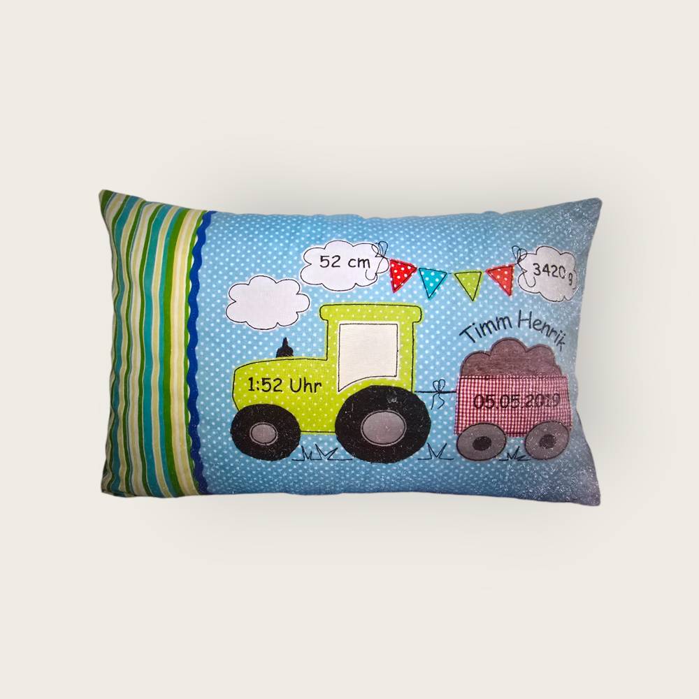 Tolle Geburtskissen mit verschiedenen Motiven , Personalisierte Kissen, Geschenk zur Geburt und Taufe 30x45 cm Bild 6