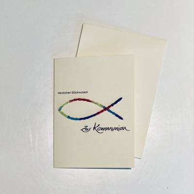 Kommunion Karte bunt