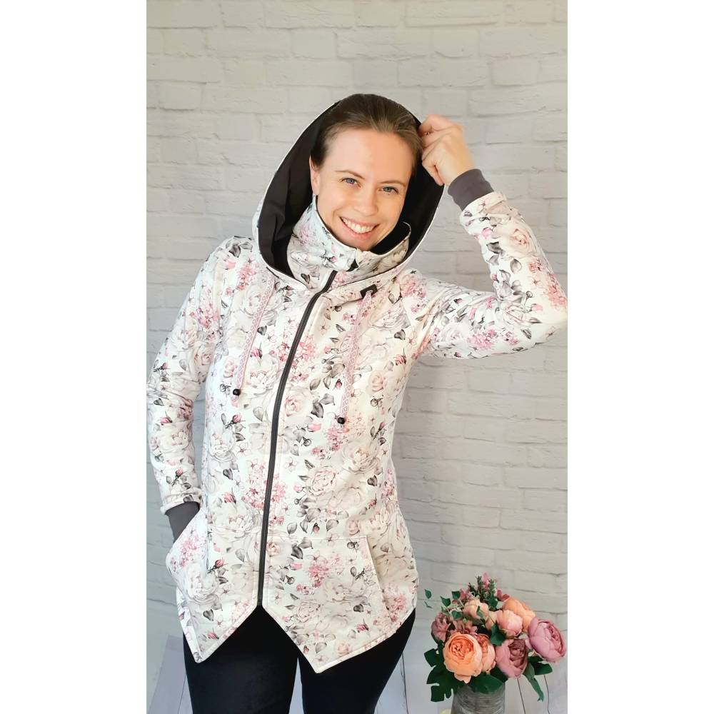 Jacke Layana – PDF-Schnittmuster Gr. 32-54 | Stylische Damenjacke mit Kapuze oder K inkl. Ebenen, Beamer und Plottdatei Bild 3