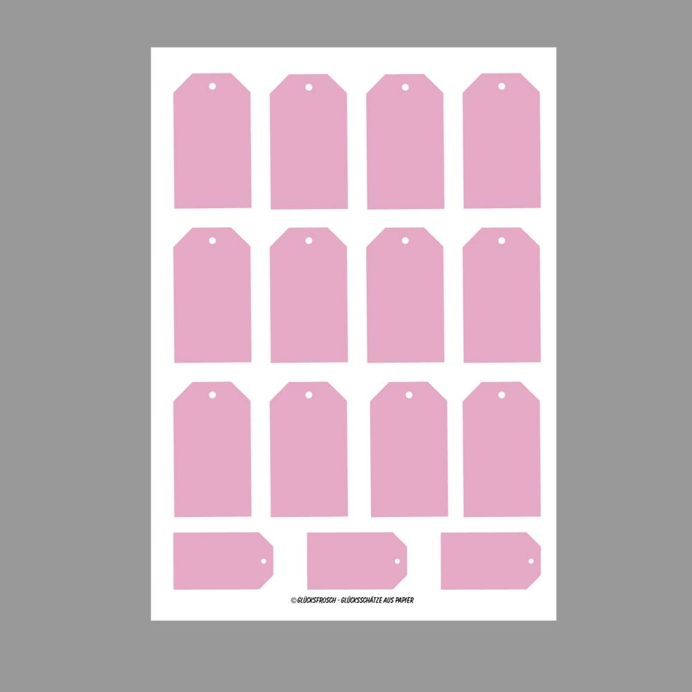 Geschenkanhänger rosa, 15 St. in 2 Größen zum ausdrucken und ausschneiden A4 Bild 1