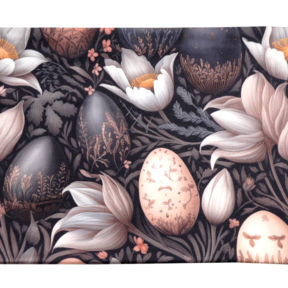 Loopschal Ostern – Frühlingsloop mit Blumen & Ostereiern aus Single Jersey mit Elastan Bild 2