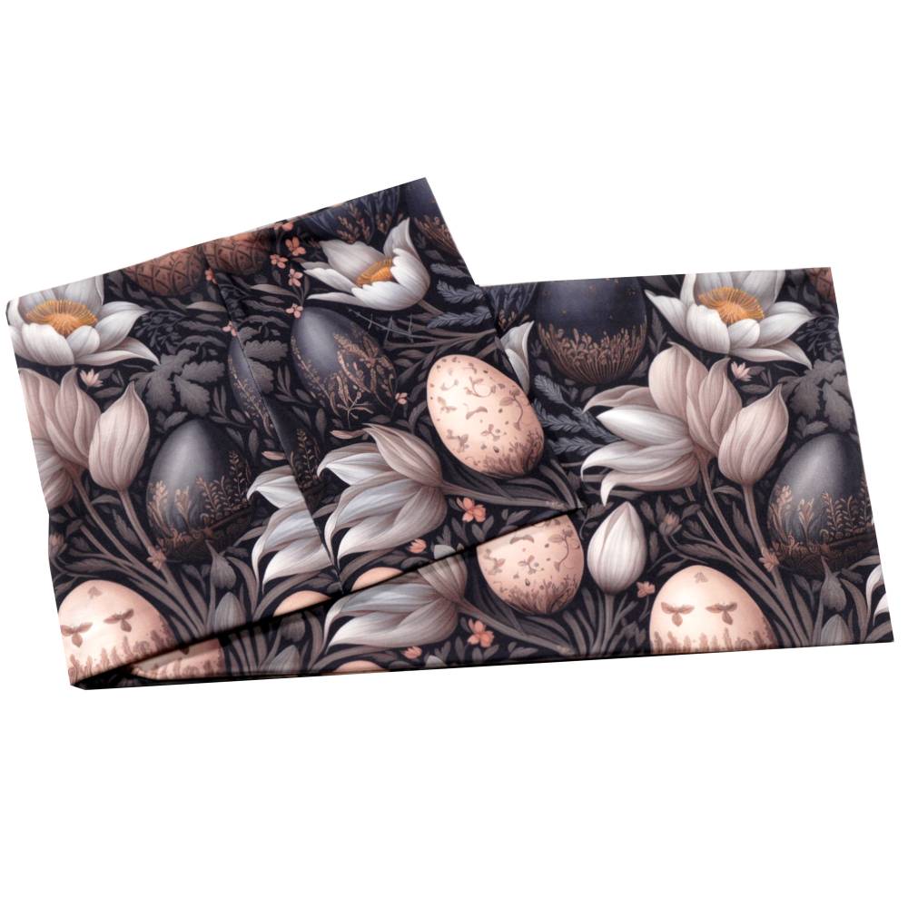 Loopschal Ostern – Frühlingsloop mit Blumen & Ostereiern aus Single Jersey mit Elastan Bild 5