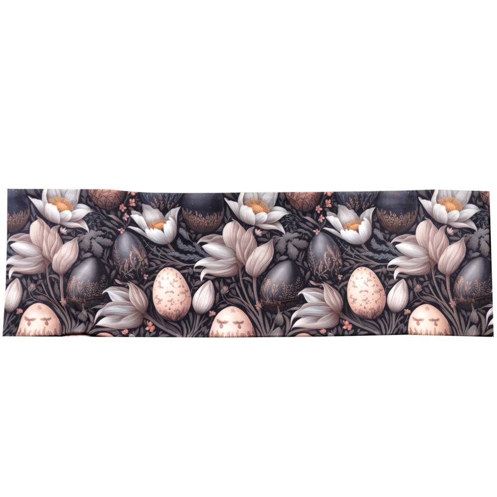 Loopschal Ostern – Frühlingsloop mit Blumen & Ostereiern aus Single Jersey mit Elastan Bild 6