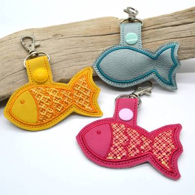 Stickdatei Fisch Schlüsselanhänger Anhänger 