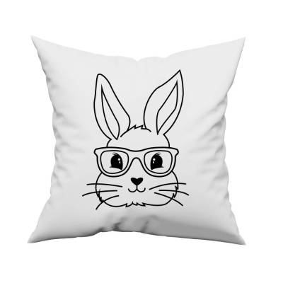 Bügelbild Osterhase in schwarz zum aufbügeln - Personalisierbares Bügelbild