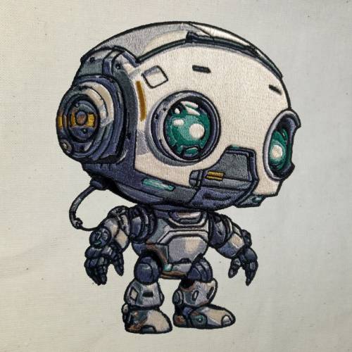 Maschinen Stickdatei - Roboter KI KI 15-16x26cm, 17x20cm