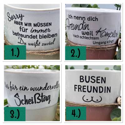 Becher mit gelaserten Spruch | verschiedene Sprüche zur Auswahl | Geschenk für die beste Freundin / Tasse, Kaffeebecher