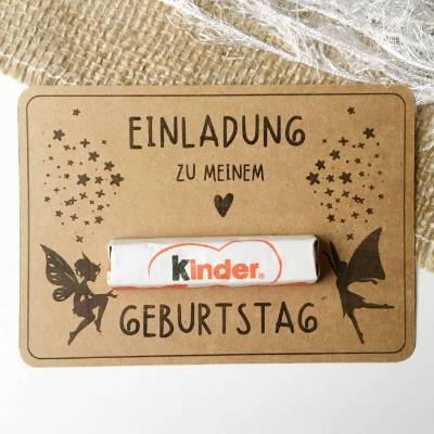 Einladung Kindergeburtstag Elfen Feen Magie – PDF Druckvorlage A4 mit Rückseite – DIY Bastelkarte