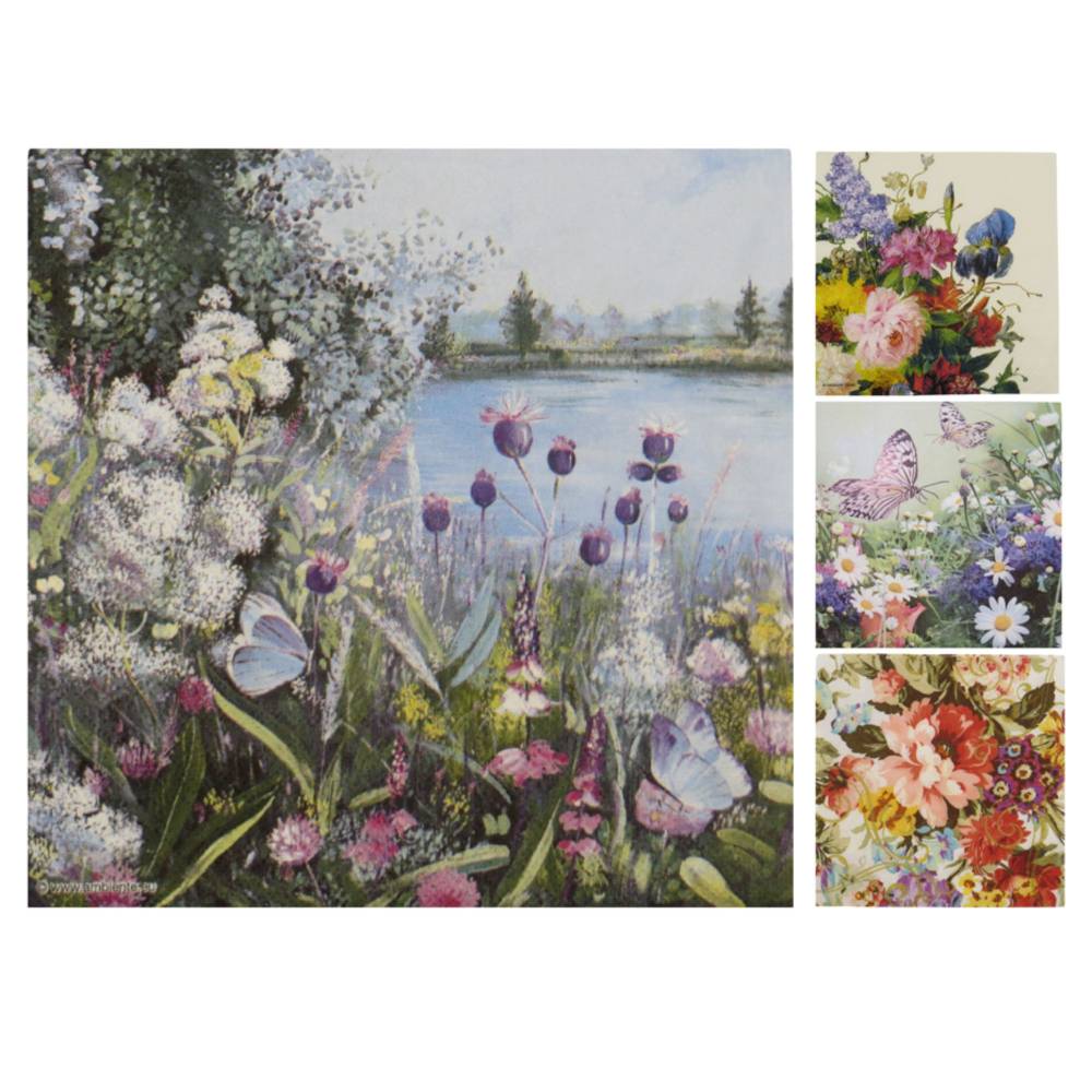 Serviettenset für Serviettentechnik Blumen und Natur