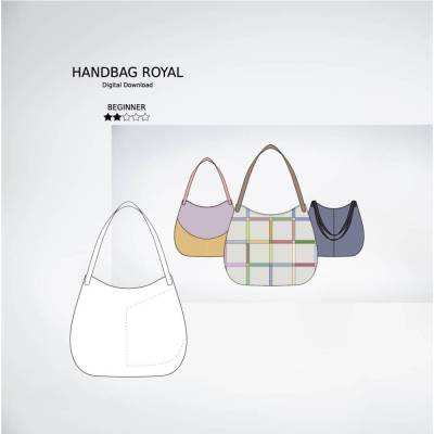 PDF SCHNITTMUSTER deutsch & englische Sprache, Handtasche ROYAL, e-book Shopping Tote, Schultertasche Diy Nähprojekt