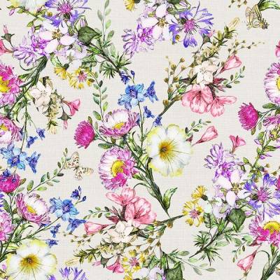 Dekostoff Ottomane bedruckt asiatische Blüten (1m /12,00€)