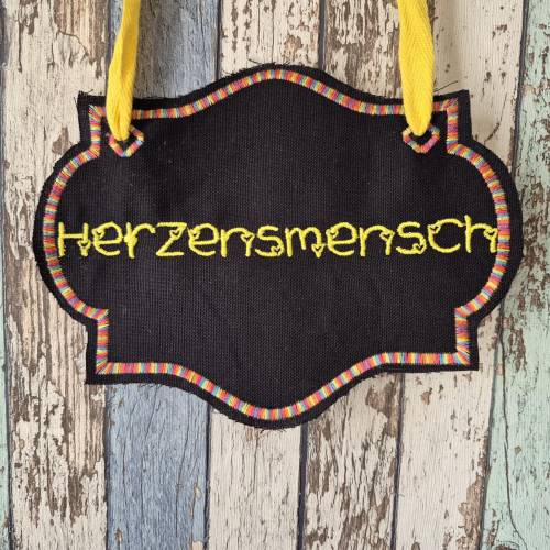 Stickdatei Schriftzug Herzensmensch 15er