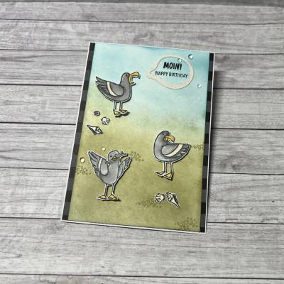 Geburtstagskarte MOIN Happy Birthday Möwen „Süsse Seemöwen“ Stampin‘ Up Karte Grußkarte Glückwunschkarte Handmade