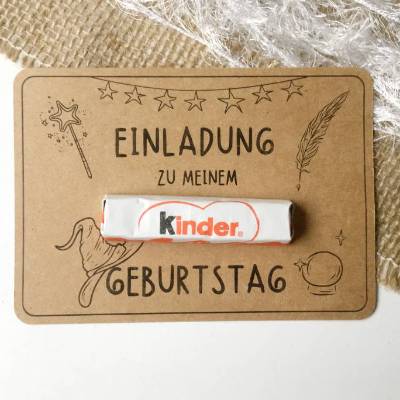 Zauberer Kindergeburtstag Einladung - Zauberschule Magie DIY PDF A4 Druckvorlage mit Rückseite