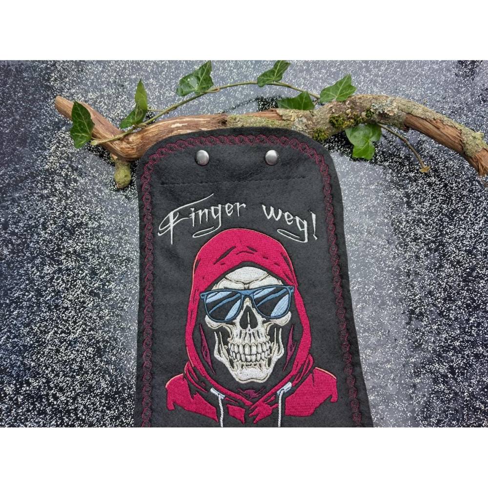 Maschinen Stickdatei - Totenkopf cool Color Lichteffekt  20x26-30cm, 21*40cm EXP Bild 3