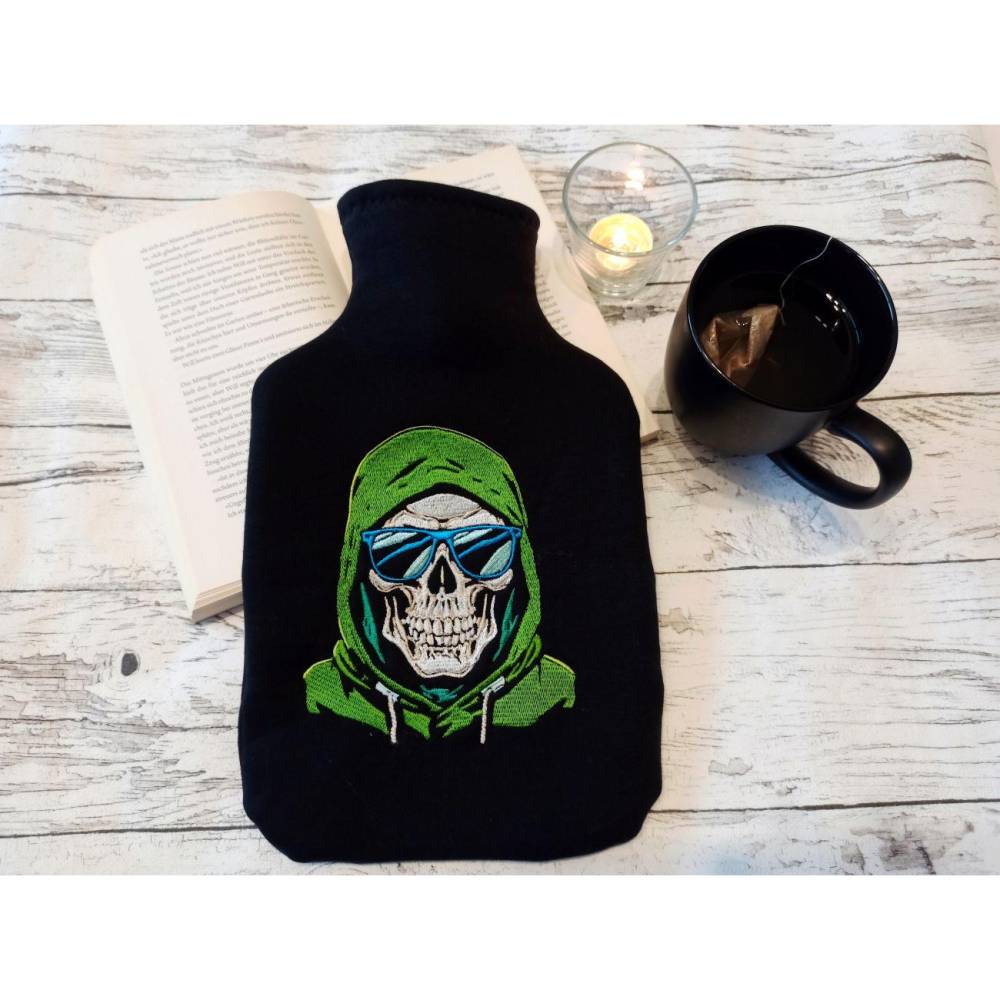 Maschinen Stickdatei - Totenkopf cool Color Lichteffekt  20x26-30cm, 21*40cm EXP Bild 5