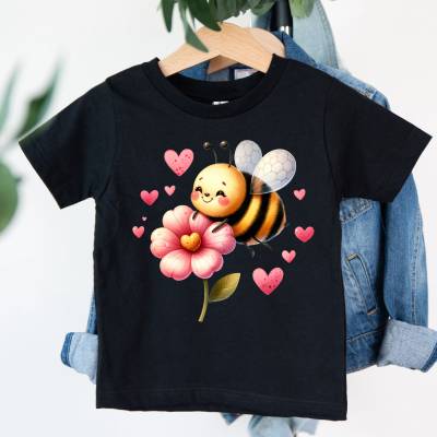 Bügelbilder Biene Blume Herz love verschiedene Größen Bügelbild