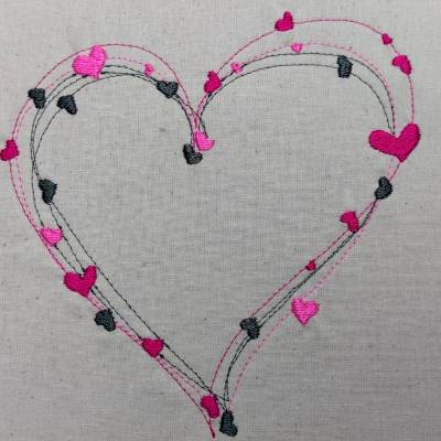 Stickdatei Herz Valentine – Filigranes Herzmotiv für 14x14 & 15x15 cm Stickrahmen
