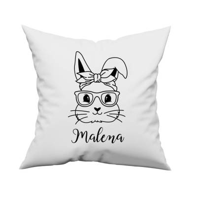 Bügelbild Osterhase Mädchen in schwarz zum aufbügeln - Personalisierbares Bügelbild