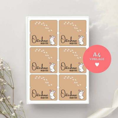 Tütenklappen-Vorlage "Osterhase in der Tüte" – PDF-Datei zum Download und Ausdrucken