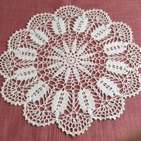 Vintage - Häkeldeckchen - 90er - creme - 36 cm