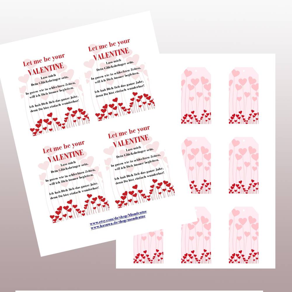 Valentinstag Gedicht für Glückswürmchen, Glücksbringer Download PDF Bild 3