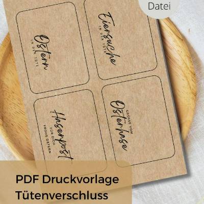 PDF Vorlage für Ostern Mitbringsel I Tütenverschluss "Hasenpost" | Druckvorlage Oster DIY | Last Minute Geschenkidee
